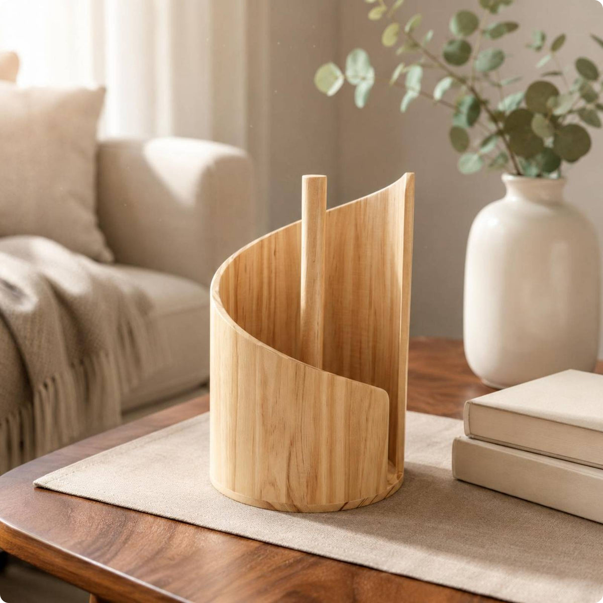 Tabletop Tissue Holder Natural Wood Wooden Tissue Holder Upright
