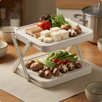 Foldable Prep Rack Triangular Frame Collapsible Tray Stand Rounded Corners