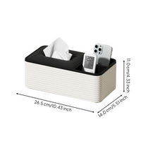 PU leather tissue box with remote holder