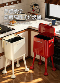 Kitchen Trash Can with Lid, Pedal-Free, Tall, Mobile, Large Capacity, 2026 New Style