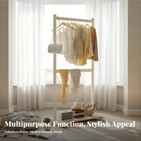 Short Garment Rack with Storage areaSaving Clothing Organizer Complimentarystanding Minimalist Design for Homeowners, Entryway