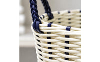 Woven Laundry Basket Tapered Wicker-Appearance Hamper Airy Weave for Bedroom