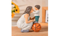 Decorative Family Figurine Glossy Cartoon Ornament Painted Resin Statue Detailed for Families, Shelf, Desk, Bedside Table