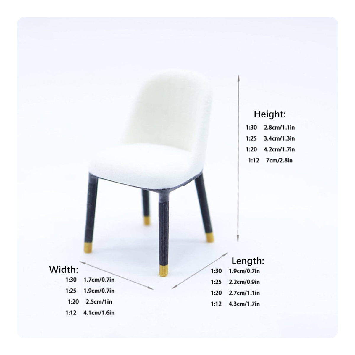 5 Pieces Flocked Dollhouse Chair Photo Prop Miniature Upholstered Chair