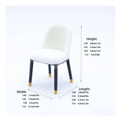 5 Pieces Flocked Dollhouse Chair Photo Prop Miniature Upholstered Chair