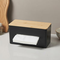 Tissue Box with Decorative Etched Lid for Home Office, Modern Minimalist Style Holder for Living Room, Multi-purpose Desk Organizer, 1 Pack