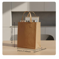 Reusable Paper Bag Waterproof Brown Paper Tote Bag Handbag for Students