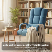 Recliner with Footstool Adjustable Backrestrest Padded Chair and Ottoman Set Ergonomic Design exceptionallySoft Fabric