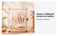 complimentarystanding House-Shaped Clothes Rack Childaccessible Height children's Furniture Playful Design Garment Stand Easy Assembly for Toddlers, Babies, Parents, Kindergarten, Bedroom, Playroom, Entryway