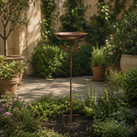 Avian Figure Bath Outdoor Metal Avian Bath Stake Weather-Resistant for Courtyard
