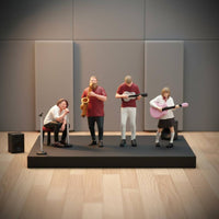 4 Pieces 1/64 Scale Band Figurines Instrument Players Musician Figurines