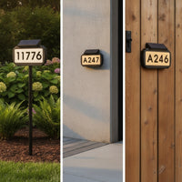LED Illuminated Solar Address Sign with Stake Ground-Mount Solar House Number Sign Outdoor Slim for Homeowners, Delivery Drivers, Yard, Driveway, Garden, Mailbox Area