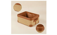 Basketweave Storage Container Basket Rectangular Storage Basket with Handles Reinforced for Lavatory, Vanity, Home Office