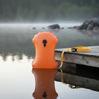 Double Inflatable Chamber Inflatable Swim Buoy Storage Compartment Swimming Tow Buoyancy Device Adjustable Waist Belt Exposed Water Tow Buoyancy Device Easy Inflation for Triathletes, Triathlon Training
