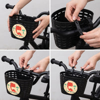 Kids' Bicycle Basket with Pinwheel and Bell for Balance Bikes & Mountain Bikes