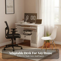 space-efficient Desk with Keyboard Tray Minimalist design Computer Table adaptable Use