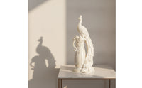 Peacock Sculpture with Pedestal Intricate Peacock Sculpture High-End Decor for Living Room, Entryway