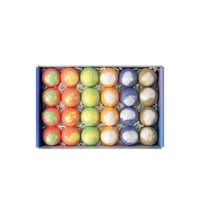 24 Pieces Mixed Colors Boxed Bath Sphere Set Marbled Round Bath Bombs Powdery Finish