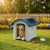 Plastic Dog House Easy to Clean Pet Furniture Sturdy for Rainy Weather
