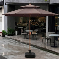 Patio Umbrella with Base Water Double-Top Canopy Umbrella for Garden
