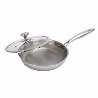 Stainless Steel Frying Pan Metal Utensil Safe Uncoated Frying Pan for Home