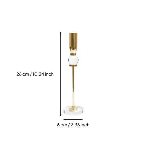 Crystal Ball Candlestick Romantic Atmosphere Tall Single Stem Candle Stand
