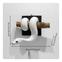 gold ball Python Wall Sculpture Handcrafted Aesthetic Python Wall Decor Resistant Resin Snake Sculpture for Office