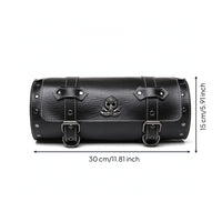 Biker-Style Motorcycle Hanging Bag Riveted Motorcycle Bag with Skull Emblem Structured Saddlebag Long-Lasting for Bikers