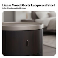 Round Cabinet with cruciform base Minimalist Design Nightstand for Entryway, Parents