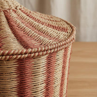 Lidded Storage Basket Decorative Paper Rope Basket Renewable Material