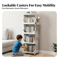 Rolling Book Cart adaptable Use Multi-Tier Book Cart Space-Saving for Librarians