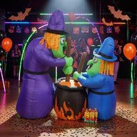 Inflatable Inflatable Witches with Pot Outdoor Witch and Pot Inflatable Party Decoration Scary for Families