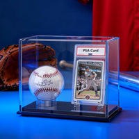 Acrylic Baseball and Card Display Case with Stand, Golf Ball Dustproof Showcase