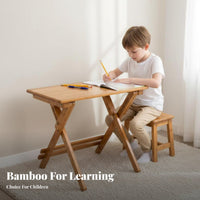 Adjustable Desk and Chair Set Built-in Storage Drawer for Home, Homeschooling