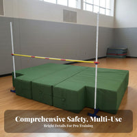 High Jump Landing Mat Impact Absorbing Fighting Arts Tumbling Mat Wear-Resistant Cover Thick Crash Pad for Gymnasts, Kids, School, Training Center