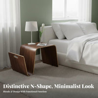 C-Shaped Magazine Table Scratch-Resistant C-Shaped Table Curved Shape for Office