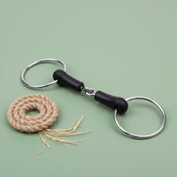 Rubber O-Loop Bit Gentle Mouth Feel-Loop Bit Construction Equine Rubber Snaffle for Training