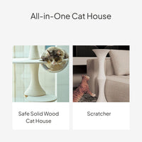 Solid Wood Modular Cat Tower Floor-to-Ceiling Condo