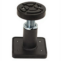 Non-slip pad stabilizes car lift.