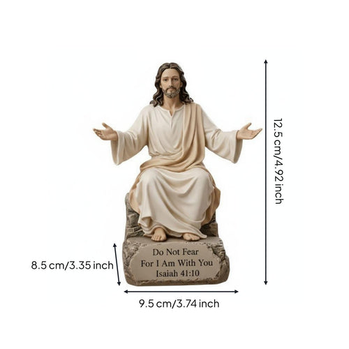 Seated Jesus Statue European Design Home Decoration Gift of Faith for Christians