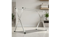 Stainless Steel Laundry Drying Rack Foldable Folding Drying Rack Extendable Clothes Horse Double Rod for Balcony