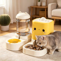 新款猫咪饮水机喂食喂水碗狗狗喝水器流动猫粮自动喂食器跨境批发
