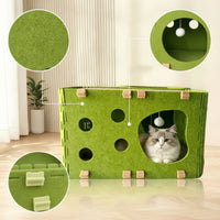 Felt Cat House Multi-Opening Cat Hideout Private Hideaway Stylish for Apartment