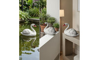 White Swan Ornament Floating Swan Figurine Plastic Animal Statue Decorative for Pond, Water Garden, Pool