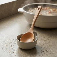 Beech Wood Ladle Polished Kitchen Tool Hanging Hole