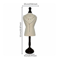Necklace Display Bust Velvet-Covered Jewelry Bust Stand Sturdy Necklace Display Holder for Boutique