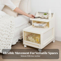 3-Tier Rolling Cart Nightstand Alternative Bedside Trolley With casters