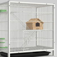 Guinea Pig Cage and Multi-Level Pet Cage, Metal Wire Small Animal Enclosure, Squirrel Cage Indoor with 1.5cm Bar Spacing and Removable Out Tray