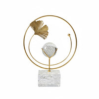 Crystal Ball Ornament Light Elegant Metal Hoop Crystal Figurine Nordic Design Table Decor for Living Room, Entryway, Bedroom