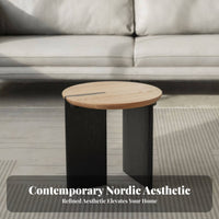 2 Pieces Round stacking Table Set Nordic artistic stacking Table Set Space-Saving sturdy Construction for residents, Families